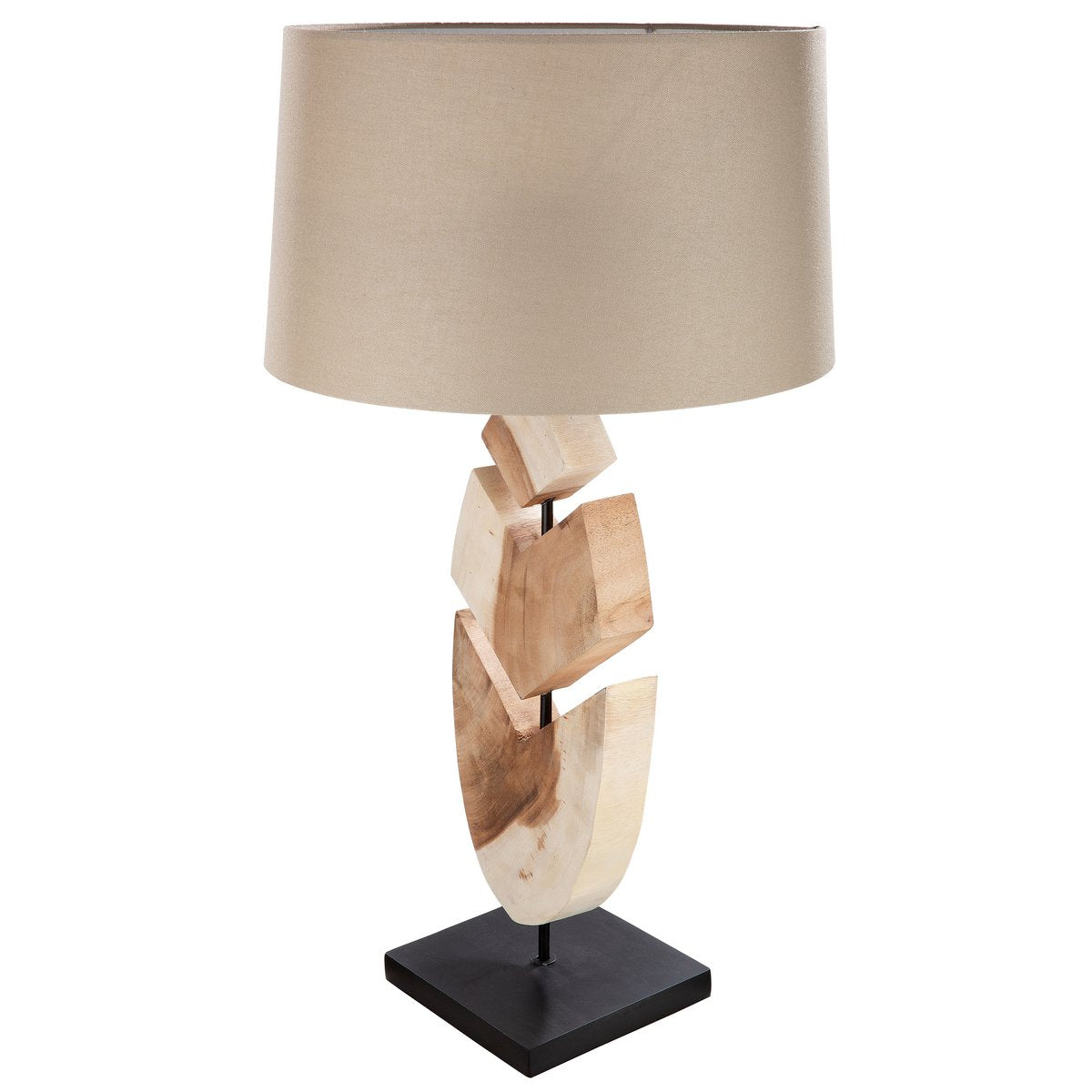 Wooden lamp "Wooden Feather" natural/ black