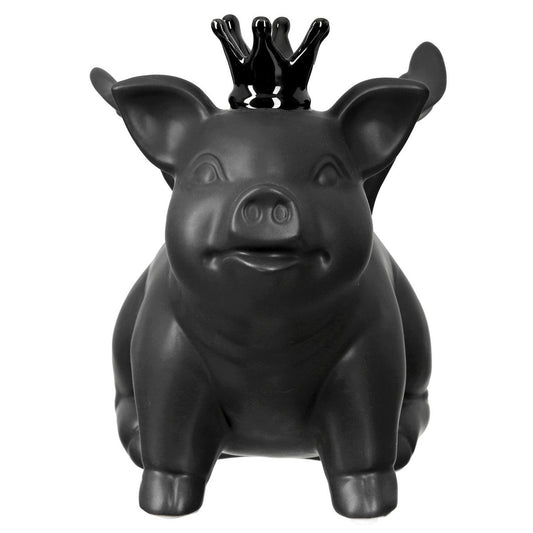 Figure Pig King, black H.30 cm