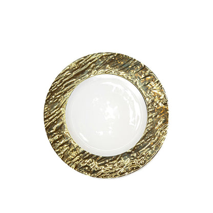 White and golden dessert plate 22cm