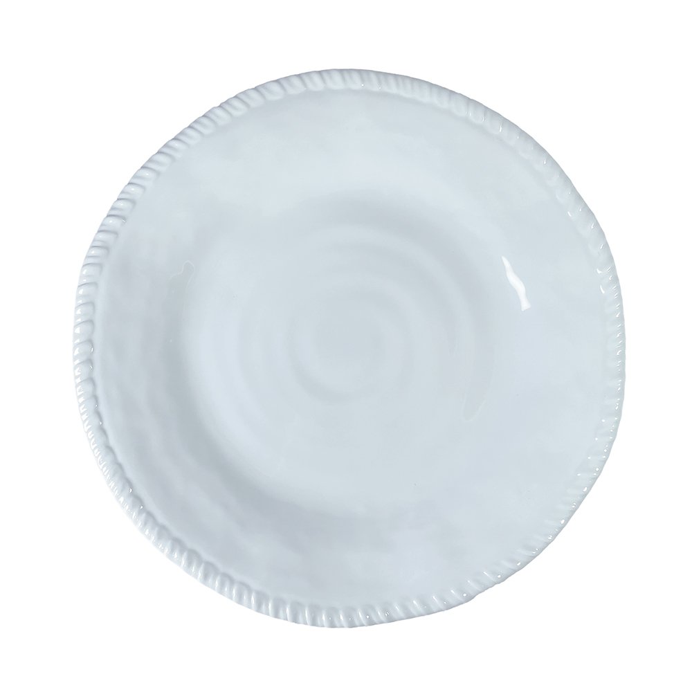 WHITE MELAMINE DISH PLATE ROPE EDGE 28X28X2.5CM