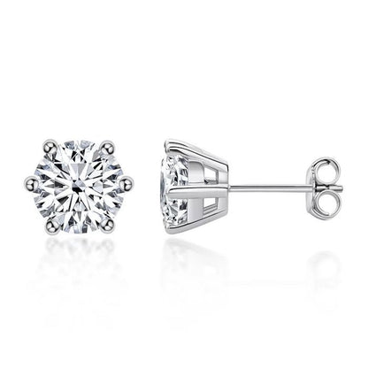Classic 6 Claws Solitaire Earrings - Moissanite Stone
