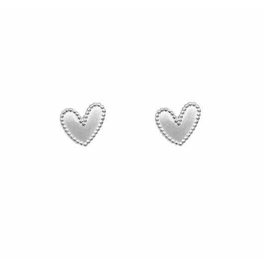 Hearts ear buttons - Silver