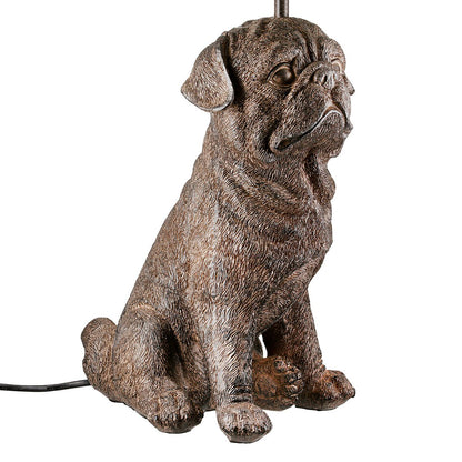 Table lamp dog pug, height 52 cm