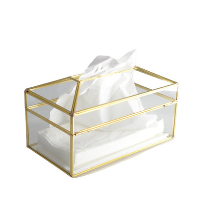 Transparent rectangular handkerchief box 19x11x10cm