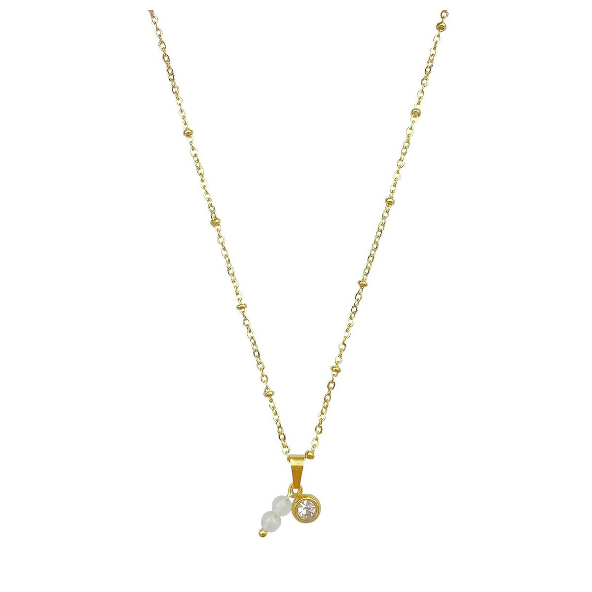 Necklace Moonstone & Diamond - Gold