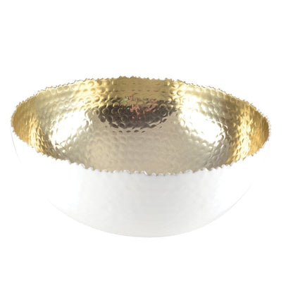 White and gilded bowl 26x26x11.5cm
