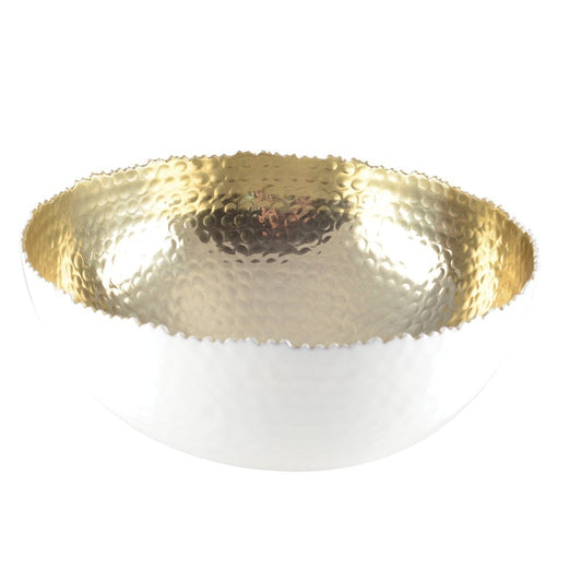 White and gilded bowl 26x26x11.5cm