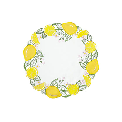 Round lemon design coaster