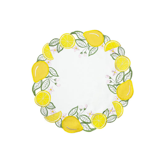 Round lemon design coaster