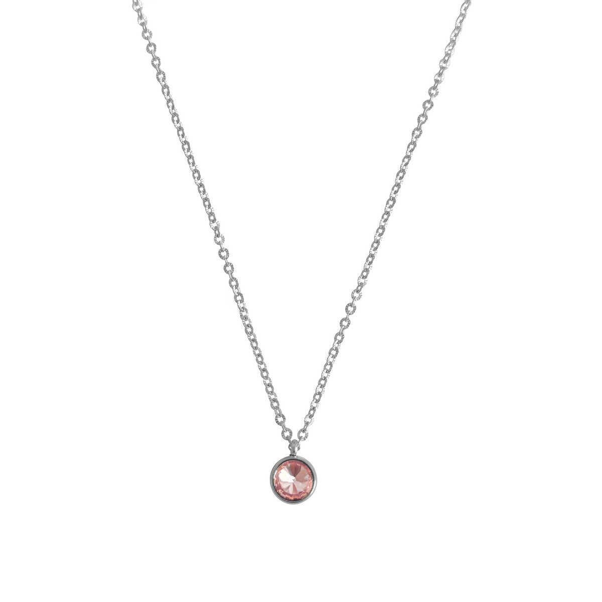 Pink Diamond Necklace - Silver