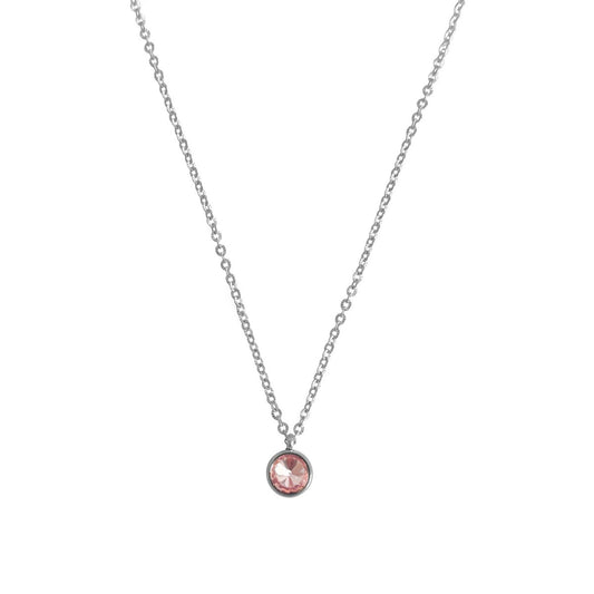 Pink Diamond Necklace - Silver