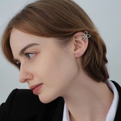 Elegant Sparkling Flower Ear Cuff-One Piece