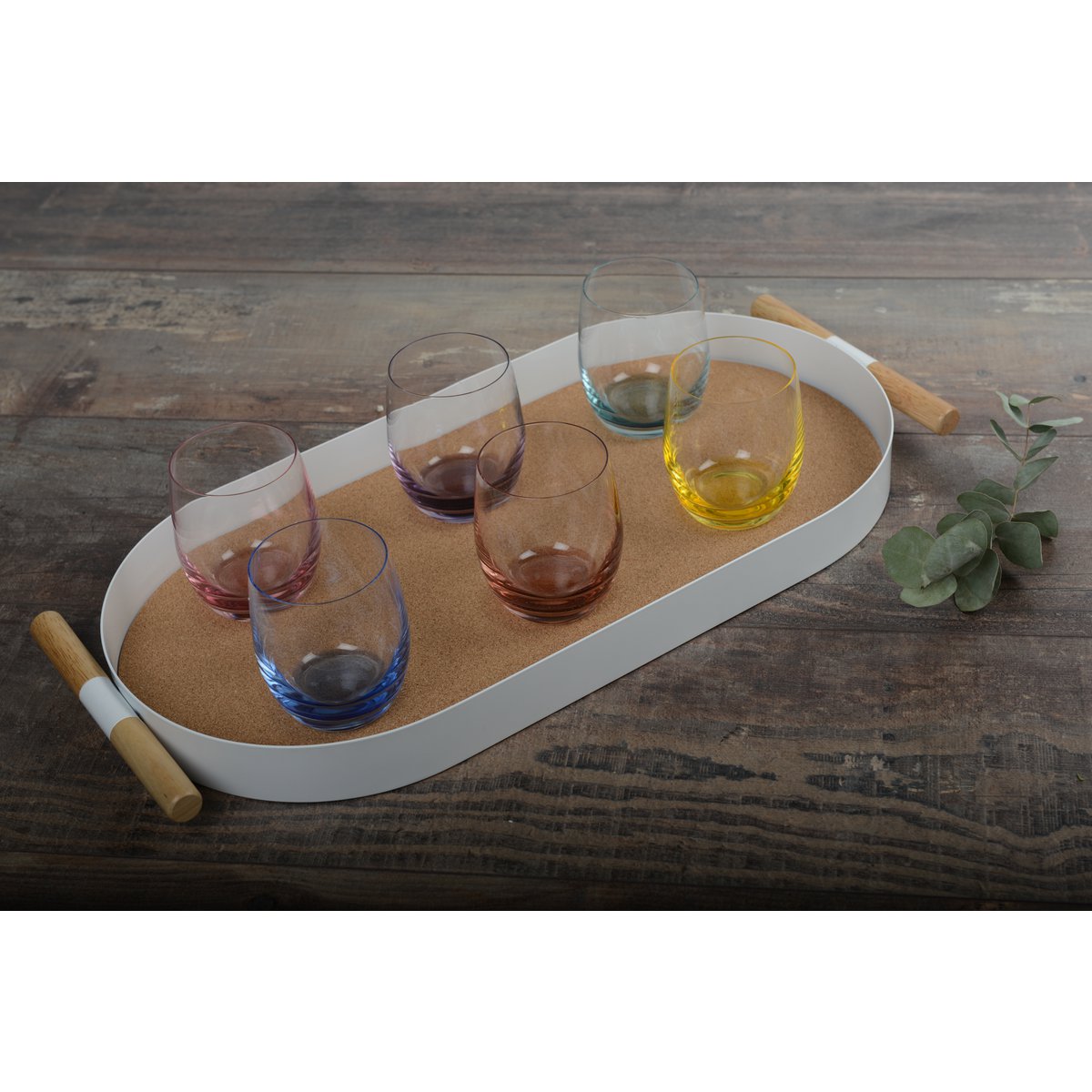 OVAL CORK WHITE TRAY