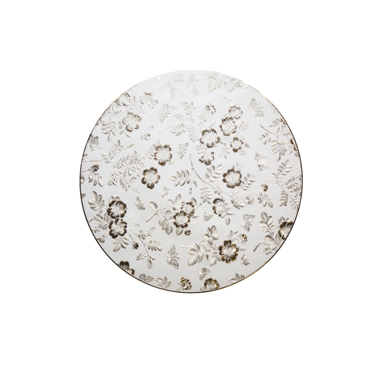 Round plate Design golden flowers