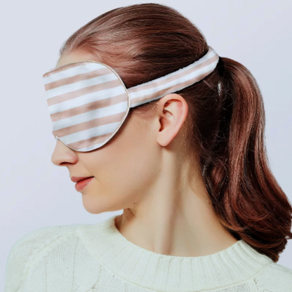 100% Silk Sleep Mask-Strips n Checkboard Patterns-Oversize