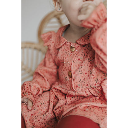 Blouse ruffle rusty flower