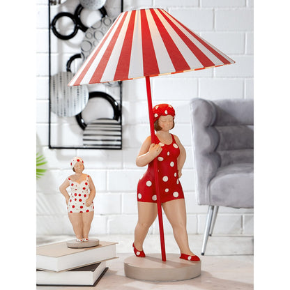 Poly lamp "Becky" red / white