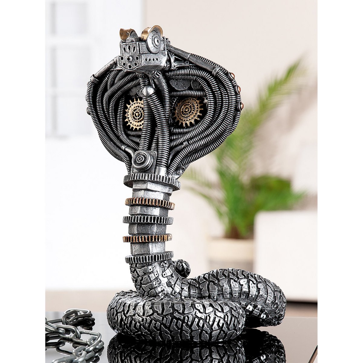 Kobra Steampunk Cobra Figur, H.30.5 cm