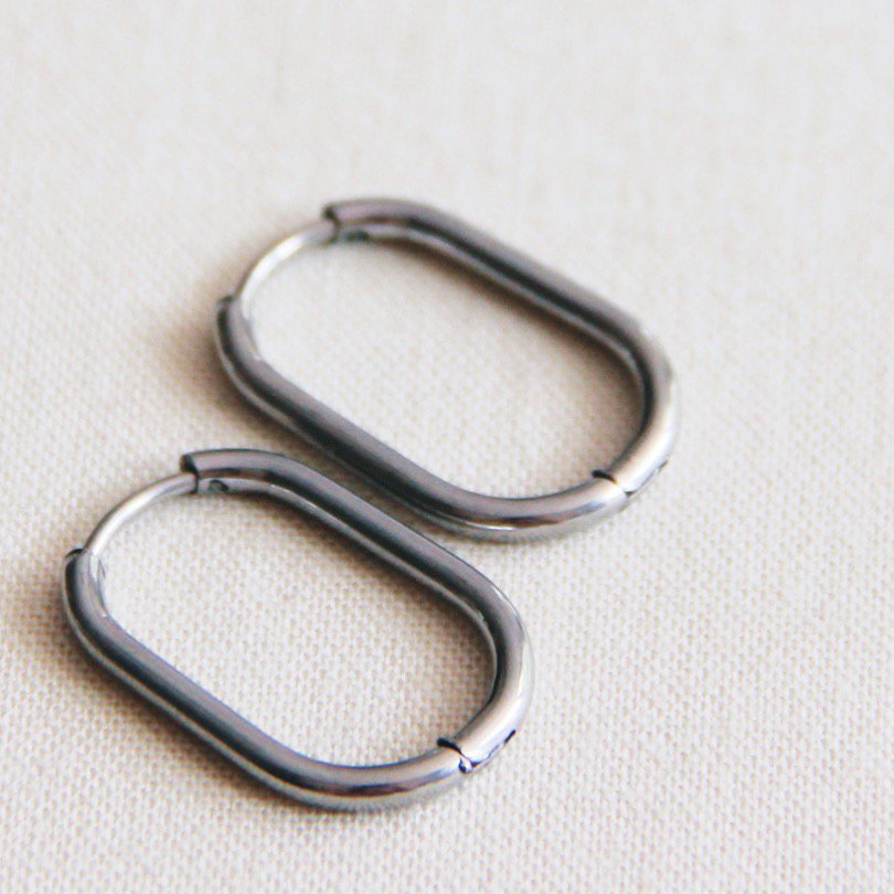 EA564: Stainless steel creole oval 21mm "basic" - silver