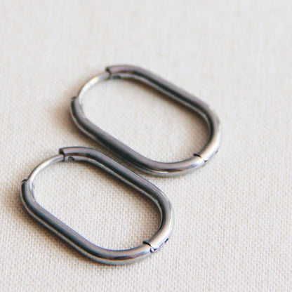 EA564: Stainless steel creole oval 21mm "basic" - silver