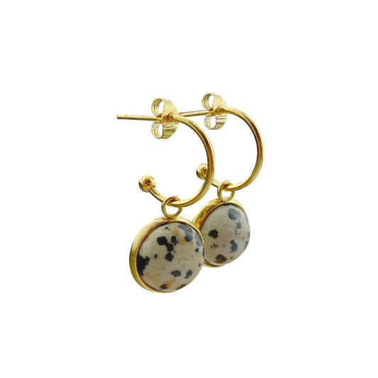 Earrings Dalmatian Jasper - Gold