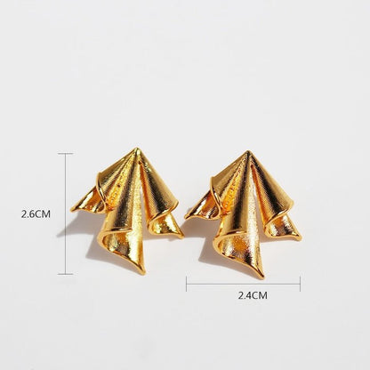 Golden Paper Plane Earrings