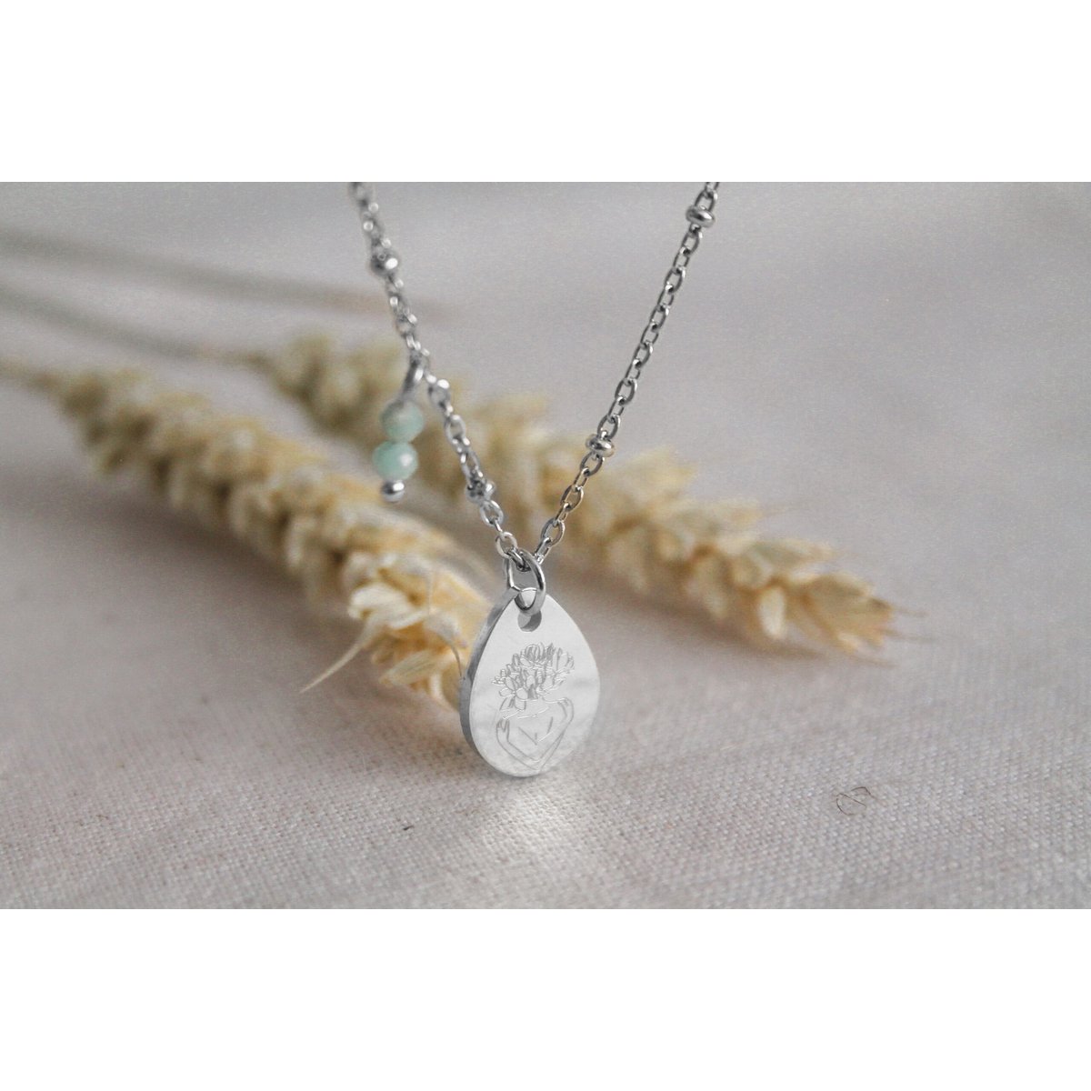 Necklace Loving Yourself & Amazonite - Silver