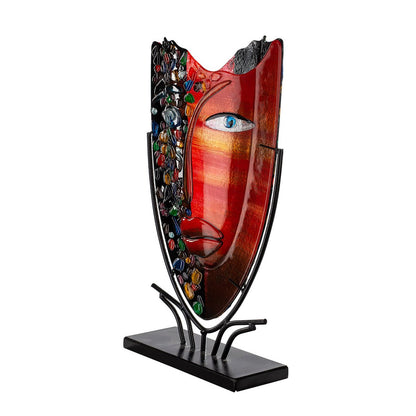 Glasart oval decorative vase Face "Visage"