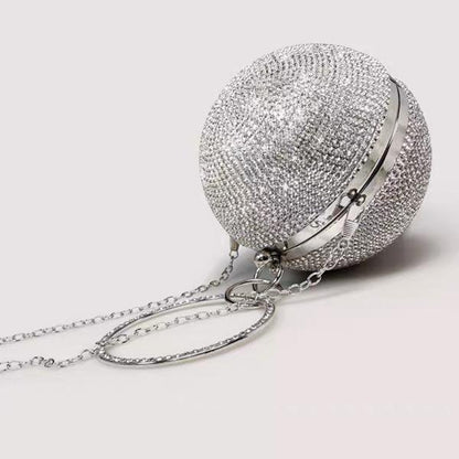 Luxe Ball Clutch-BlingBling Diamonds-Gold n Silver