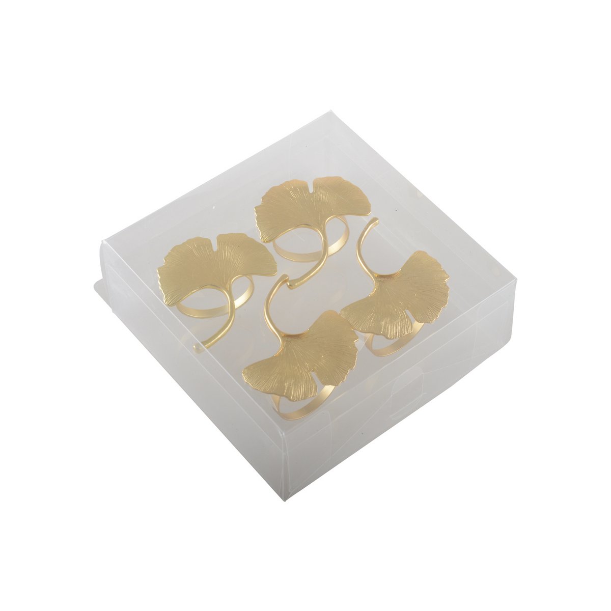 GINKGO GOLD NAPKIN RINGS - SET OF 4