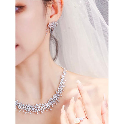 Bridal Shining Star Necklace & Earrings Set