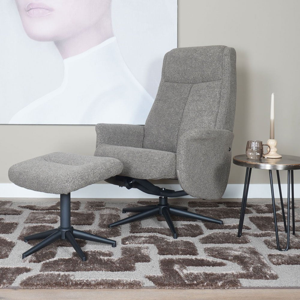 Relaxfauteuil Bindy + Hocker - Curlé - Brown