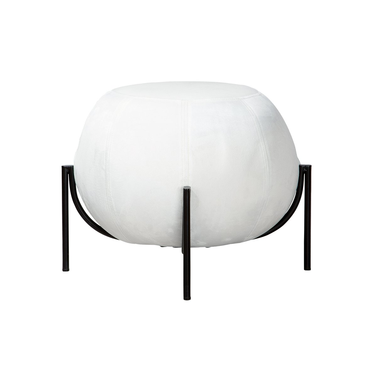 Metal/velvet stool/pouf "York" white