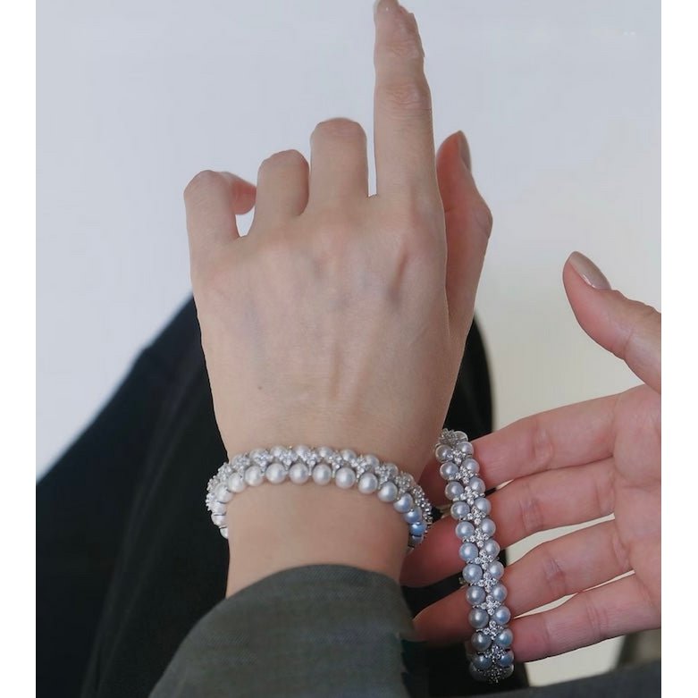 Knitted Pearl Sparkling Luxury Bracelet