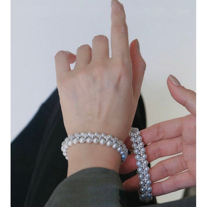 Knitted Pearl Sparkling Luxury Bracelet