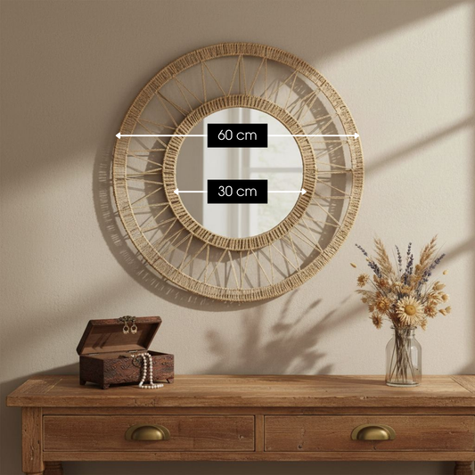Wall mirror Ludy Light brown