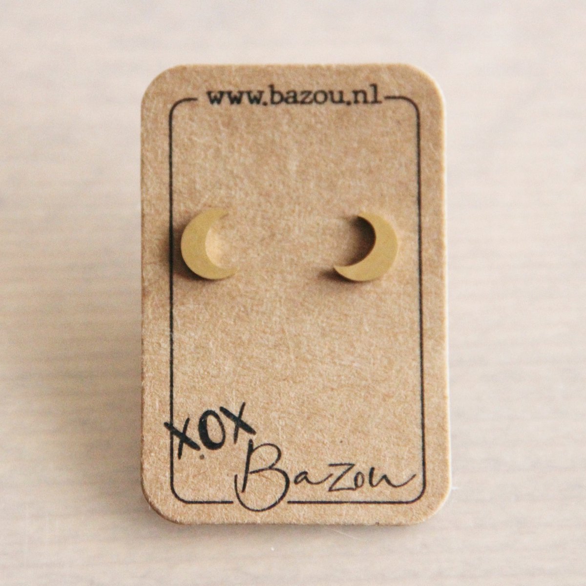 OS422 - Stainless steel ear studs moon - gold