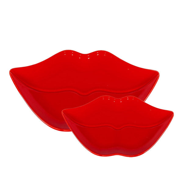 Red mouth cups - set of 2