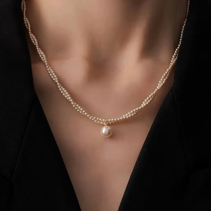 Twisted Pearl Strand Pendant Necklace
