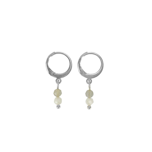 Earrings Moonstone & Labradorite - Silver