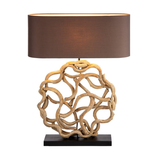 Wooden lamp "Circle of Roots" natural/ black