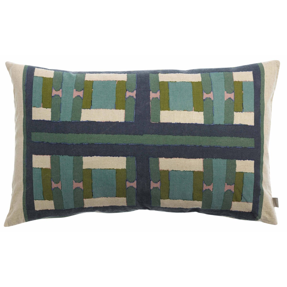 Gray green Taho print cushion 40 x 65