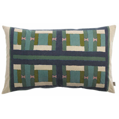 Gray green Taho print cushion 40 x 65