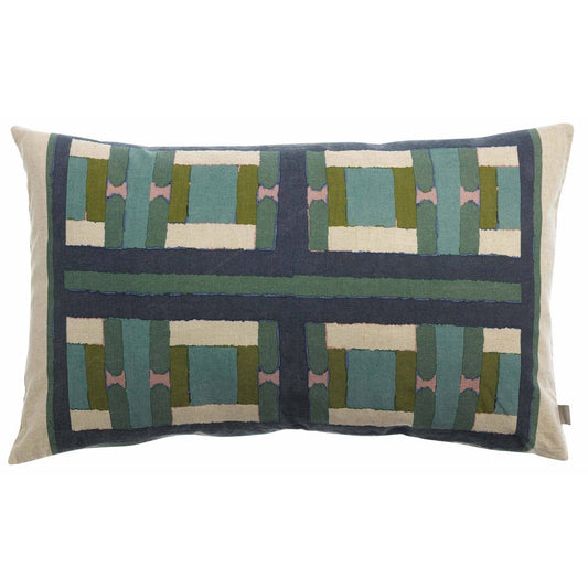 Gray green Taho print cushion 40 x 65