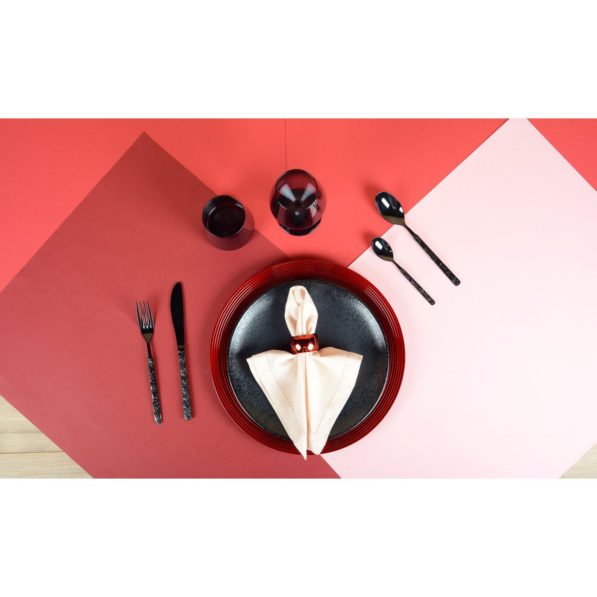 Black wine glasses - Lot of 6