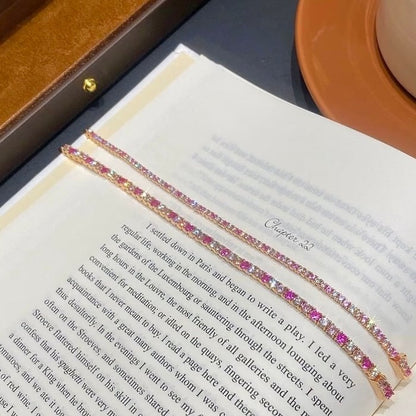 Dazzling Pink Ombré Tennis Bracelet