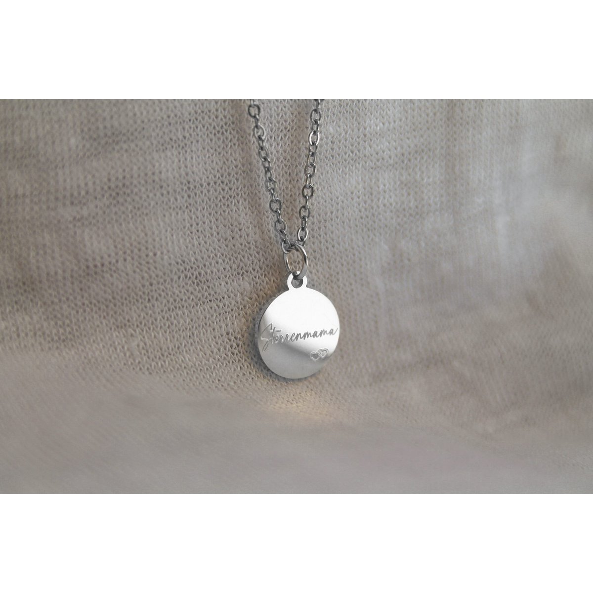 Necklace Star Mom Engraving - Silver