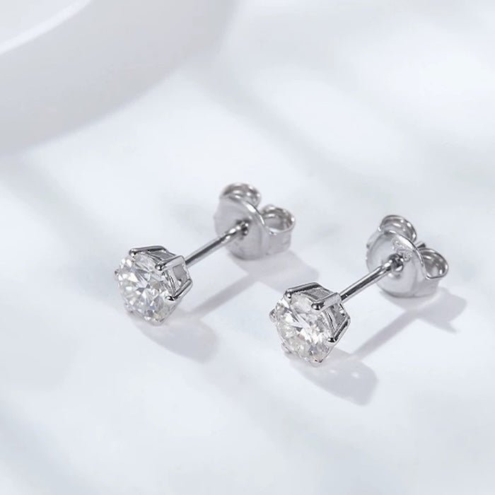 Classic 6 Claws Solitaire Earrings - Moissanite Stone