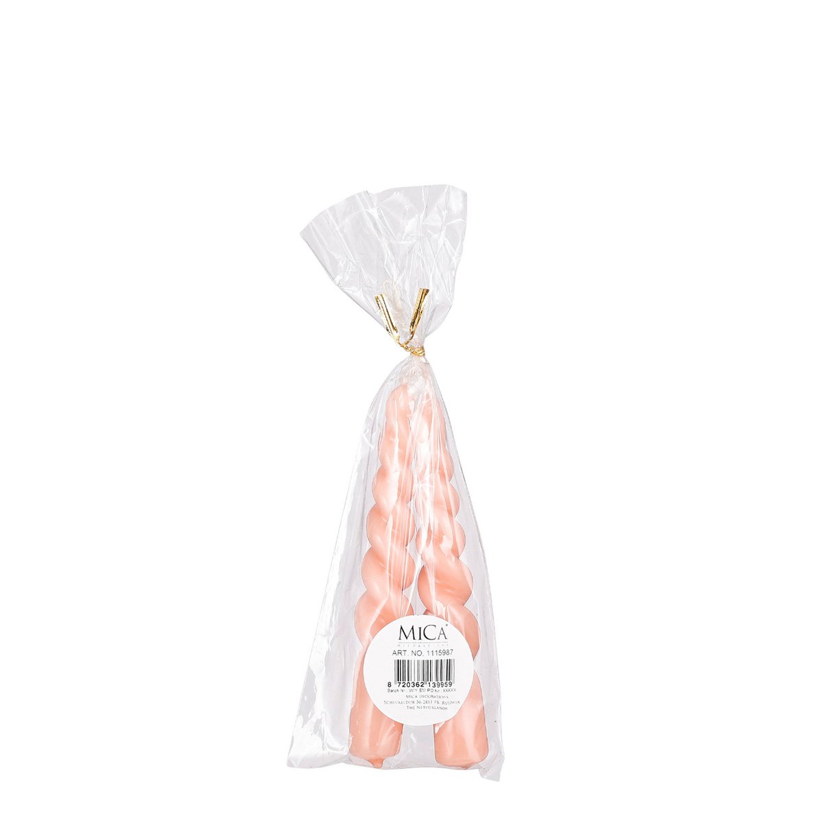Dinner candle Twist Pink