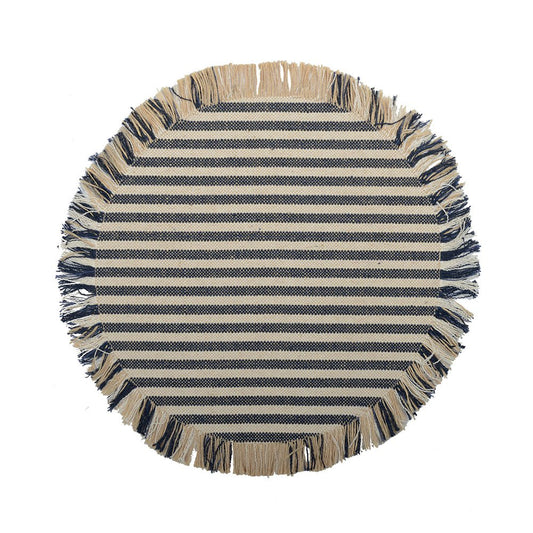 Dessy in jute canvas Raye beige et Bleu